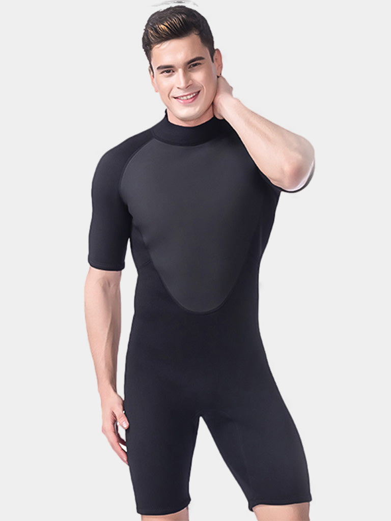 LIFURIOUS Men's 3MM Neoprene Shorty Back Zip Snorkeling Wetsuit