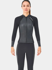 2 Piece Smooth Skin Wetsuit Top Black