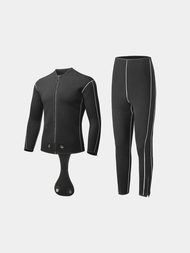 2 Piece Wetsuit with Hood Black