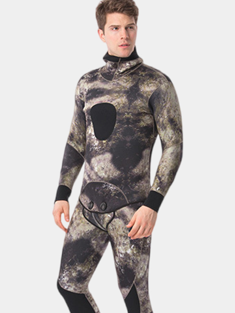 2 Piece Wetsuit with Hood Camo Men Front