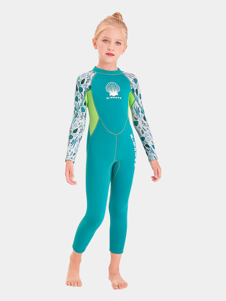 2.5mm Girls Wetsuit Winter Swimsuit Green