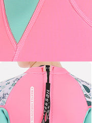 2.5mm Girls Wetsuit Winter Swimsuit Pink Details