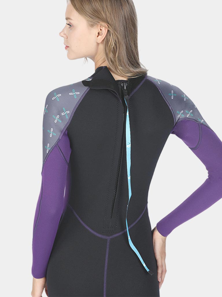 2MM Long Sleeve One Piece Wetsuit for Women Purple