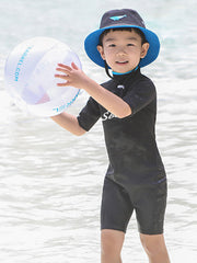 2MM Quick Dry Short Sleeve Wetsuit for Kids Black Boy