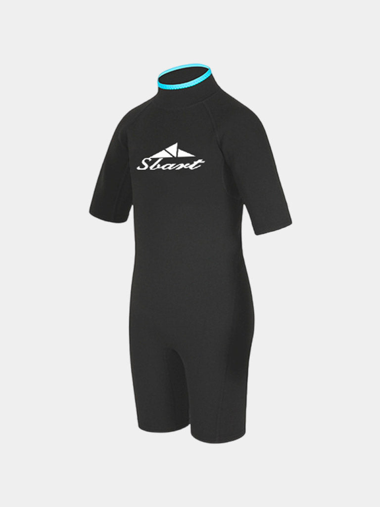 2MM Quick Dry Short Sleeve Wetsuit for Kids Black