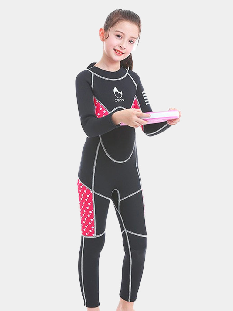 3MM Full Body Long Sleeve Kids Wetsuit Red Side