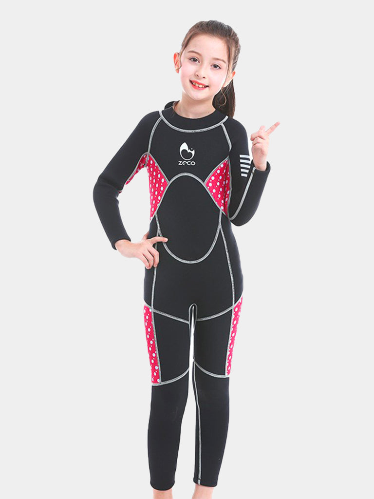 3MM Full Body Long Sleeve Kids Wetsuit Red