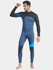 SBART Men's 3MM Long Sleeve Back Zip Wetsuit, Black & Blue