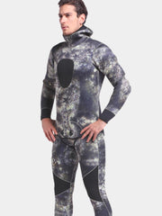 Sbart Men's 3mm 2 Piece Bevertail Camo Wetsuit