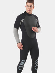 3mm Full Black Grey Wetsuit for Men 