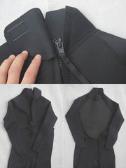 3mm Mens One Piece Thermal Surfing Wetsuit Black Detail