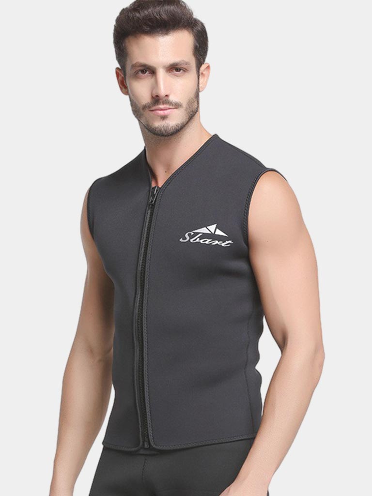 SBART Men's 5MM Sleeveless Wetsuit Vest, Black