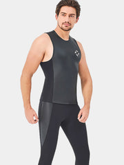 DIVE & SAIL Adults 2MM Smooth Skin Wetsuit Vest, Black