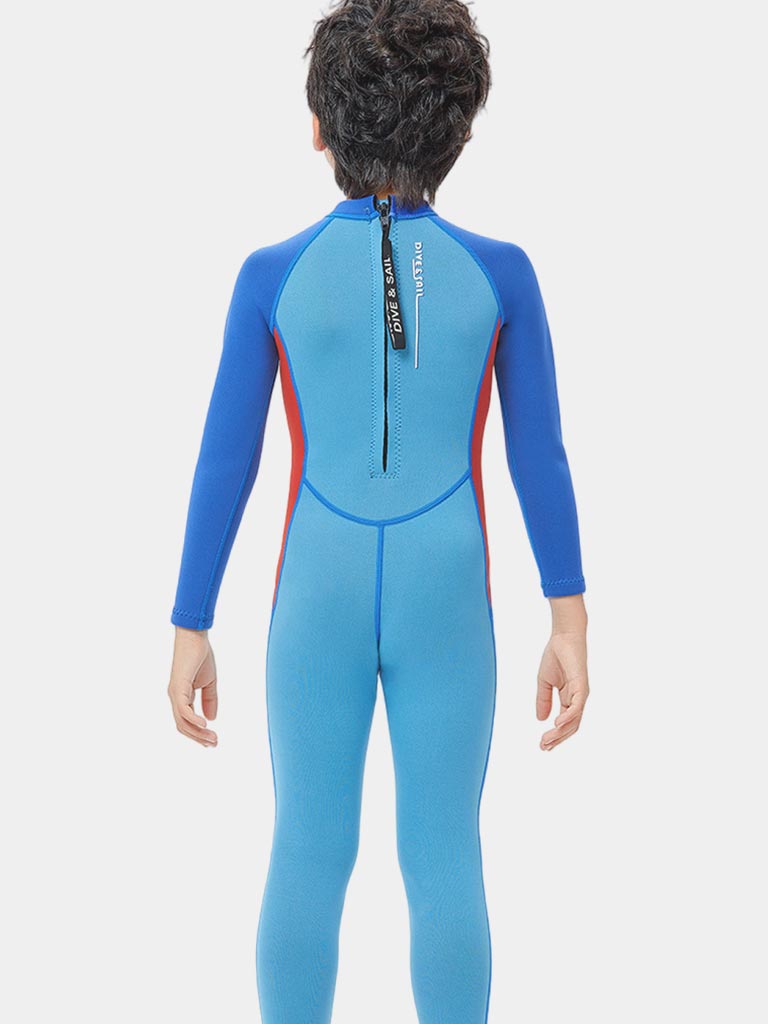 DIVE SAIL Boys 2.5MM One Piece Wetsuit Blue Back