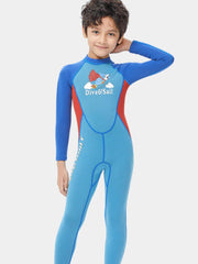 DIVE SAIL Boys 2.5MM One Piece Wetsuit Blue Front