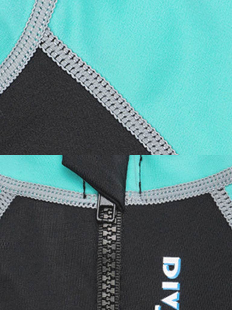 DIVE SAIL Boys Short Sleeve Back Zip Wetsuit Detail