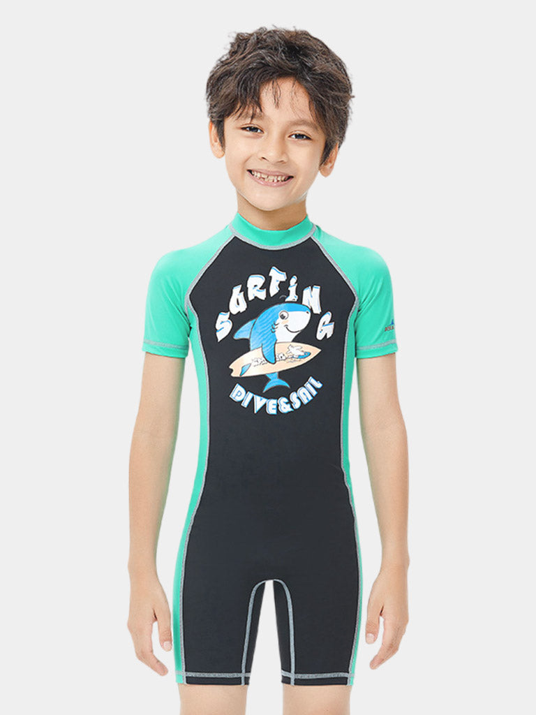 DIVE SAIL Boys Short Sleeve Back Zip Wetsuit