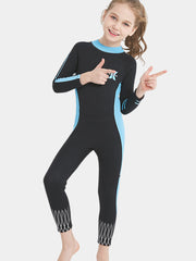 DIVE SAIL Girls 2.5MM One Piece Wetsuit Blue Front