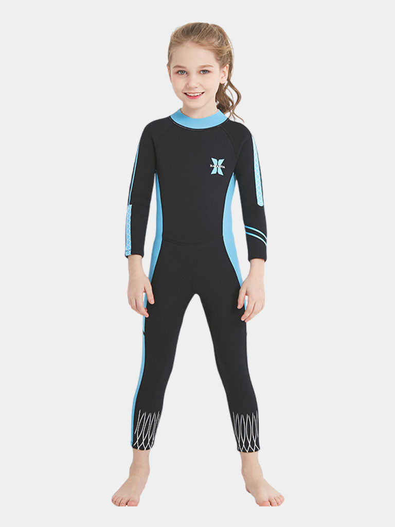 DIVE SAIL Girls 2.5MM One Piece Wetsuit Blue