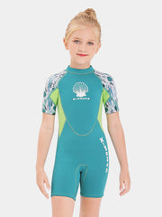 DIVE SAIL Girls 2.5MM Shorty Wetsuit Swimsuit Green