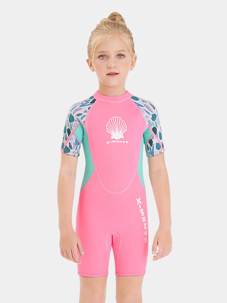 DIVE SAIL Girls 2.5MM Shorty Wetsuit Swimsuit Pink