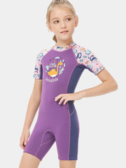 DIVE & SAIL Girls Cartoon Short Sleeve Wetsuit, Purple