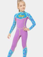 DIVE SAIL Girls Back Zip Floral Full Body Wetsuit Purple