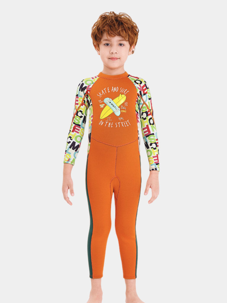 DIVE SAIL Kids Cute Long Sleeve Full Wetsuit Orange