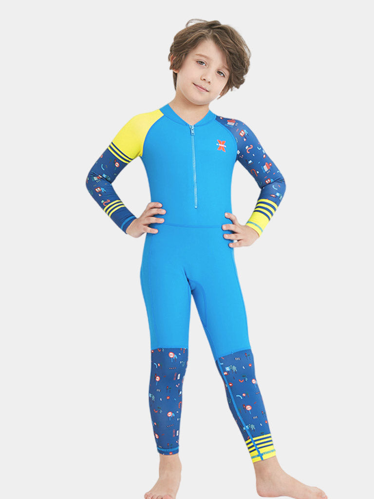 DIVE SAIL Kids Quick Dry Full Colorful Wetsuit Blue