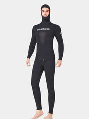 DIVE SAIL Men 1.5MM Two Piece Wetsuit with Hood Black Front