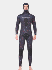 DIVE SAIL Men 3MM Two Piece Hooded Wetsuit Black Orange