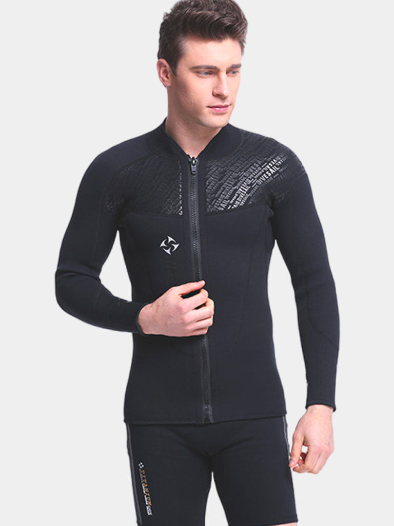 DIVE SAIL Men Front Zip Wetsuit Top Black