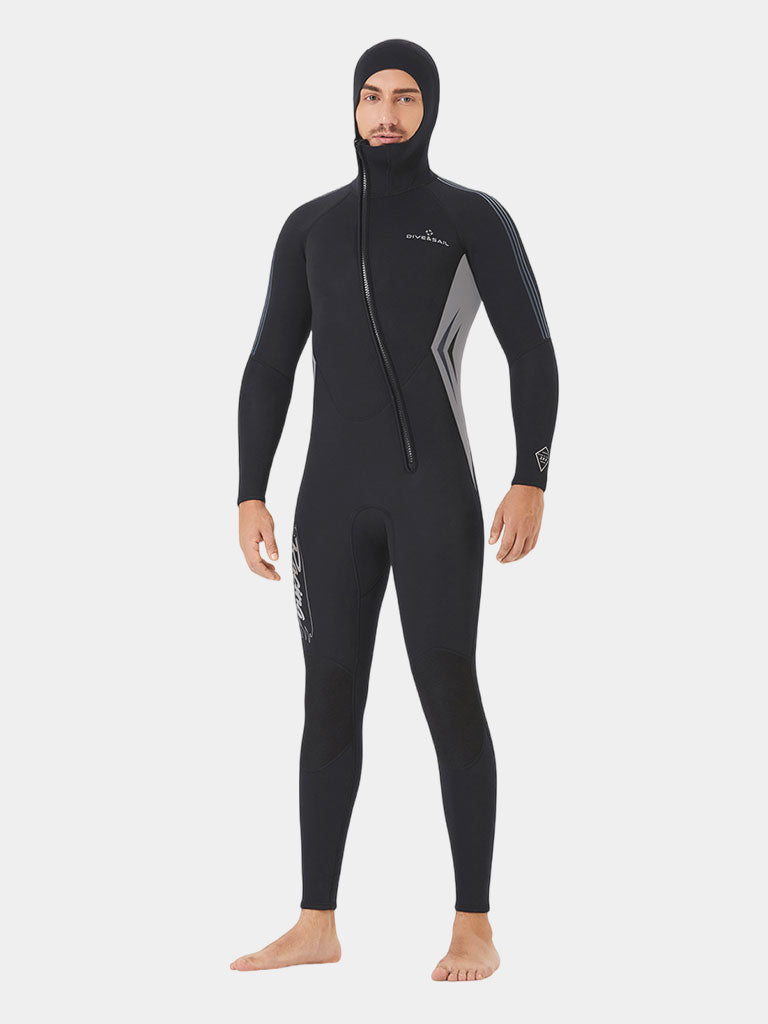 DIVE SAIL Men Full Wetsuit with Hood Black Grey