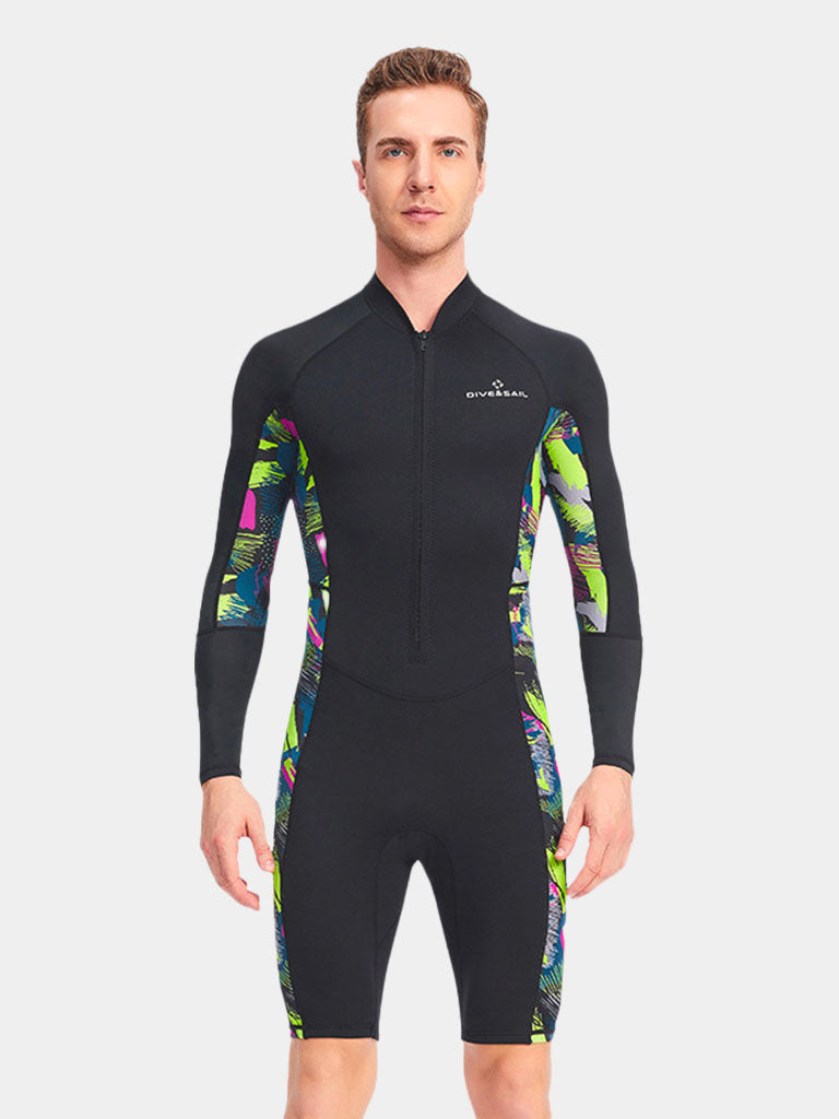 DIVE SAIL Men Long sleeve Front Zip Wetsuit Black