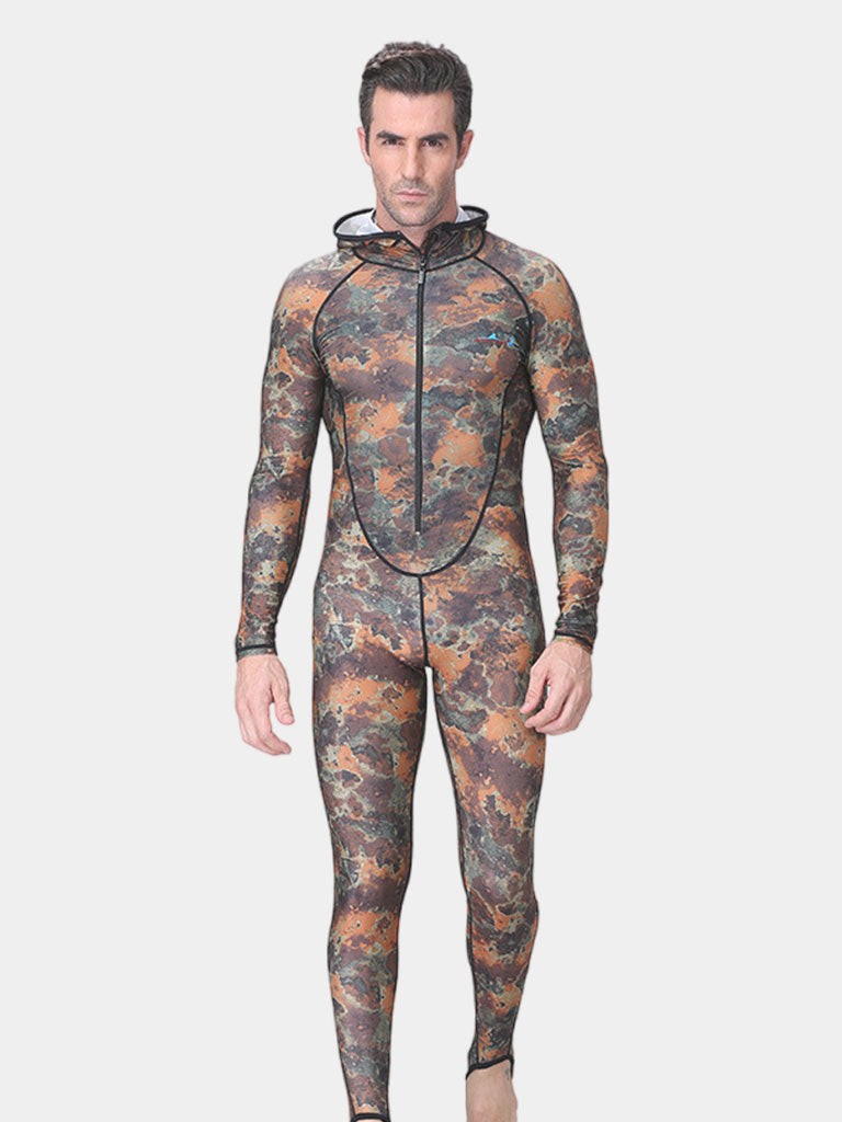 DIVE SAIL Men Plus Size Dive Skin Camo Suit