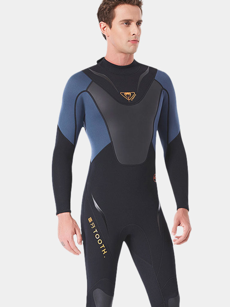 DIVE SAIL Men Shark Skin Full Diving Wetsuit Black Blue Front