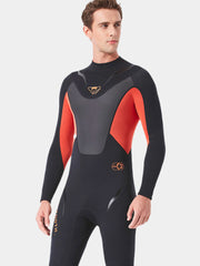 DIVE SAIL Men Shark Skin Full Diving Wetsuit Black Orange Side