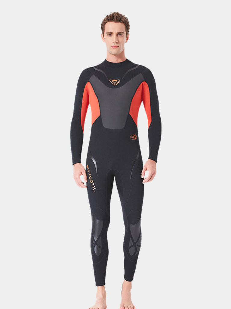 DIVE SAIL Men Shark Skin Full Diving Wetsuit Black Orange