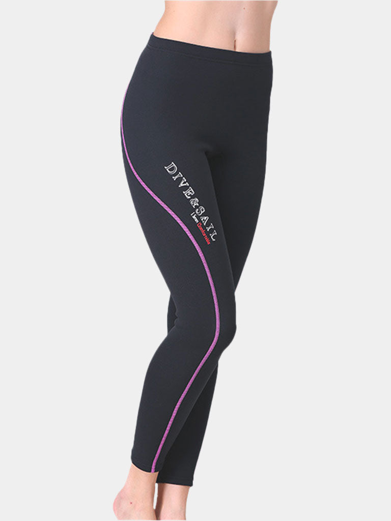 DIVE SAIL Neoprene Wetsuit Pants Women Black Purple Side