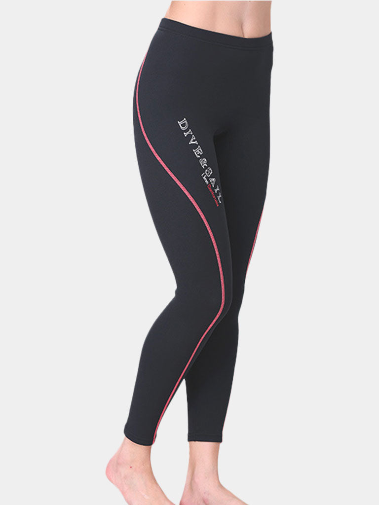 DIVE SAIL Neoprene Wetsuit Pants Women Black Red Side