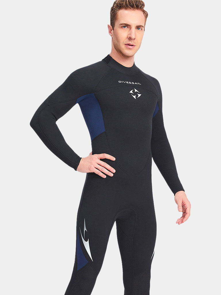 DIVE SAIL Adult 3MM Neoprene Thermal Full Wetsuit Men Blue Side