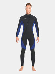 DIVE SAIL Adults Long Sleeve Plus Size One Piece Wetsuit Men Blue