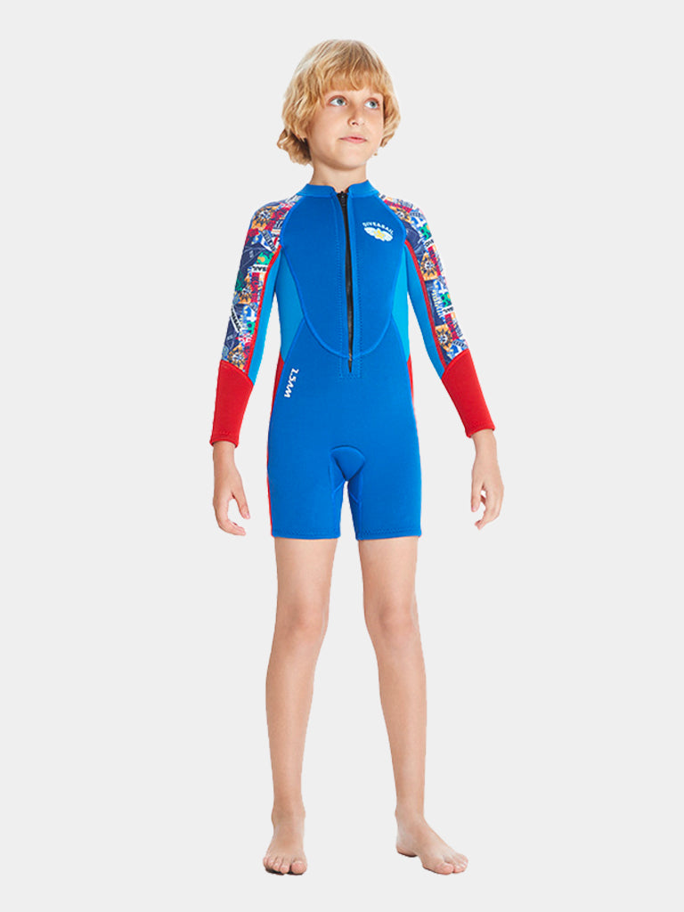 Dive Sail 2.5 MM Long Sleeve Boys Wetsuit Blue