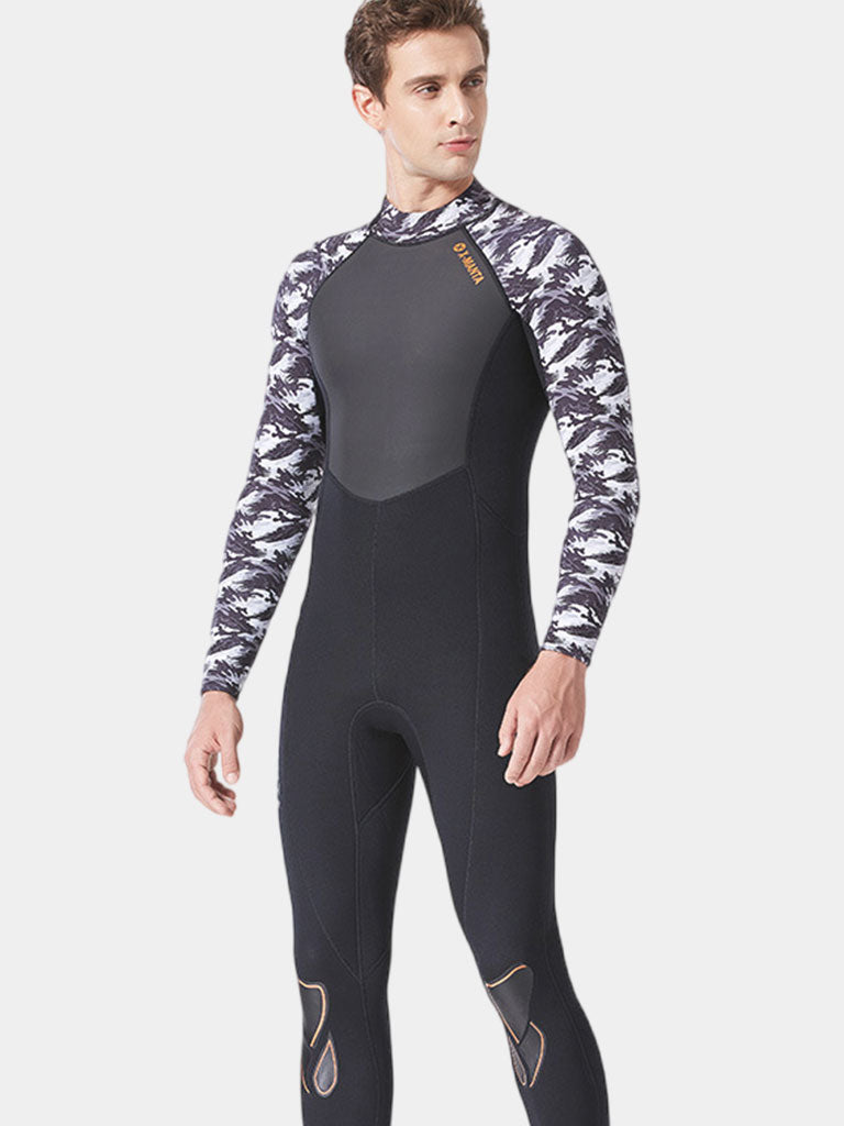 Dive Sail Adult 3MM Neoprene Full Wetsuit Black White Men Front