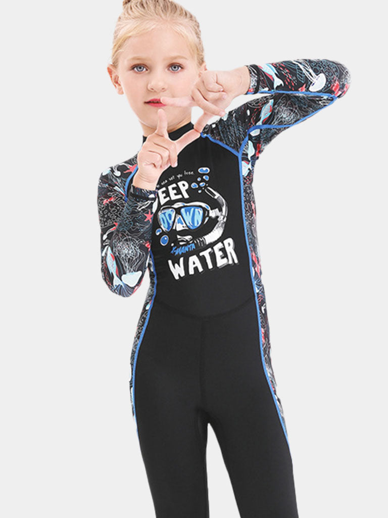 Dive Sail Kids Long Sleeve One Piece Wetsuit Swimsuit girl