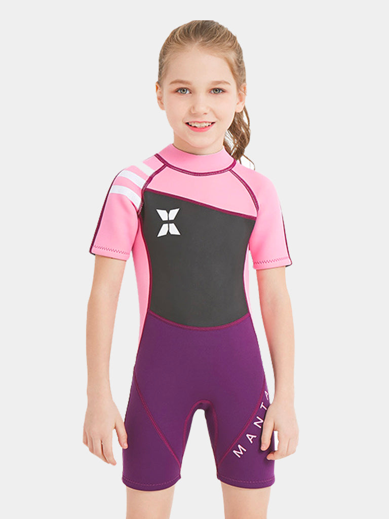 Dive Sail Kids Short Sleeve Thermal Wetsuit Pink