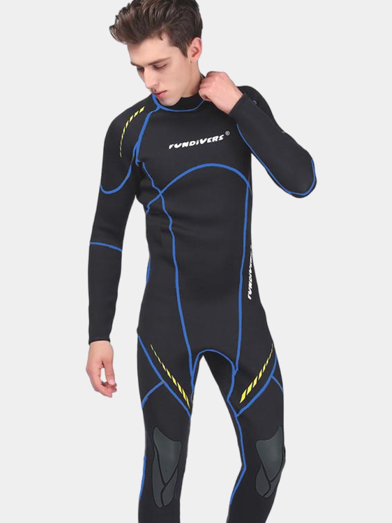 FUNDIVERS Men Long Sleeve Wetsuit Blue Front