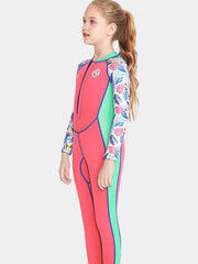 Girls 2MM Front Zip Full Wetsuit Pink