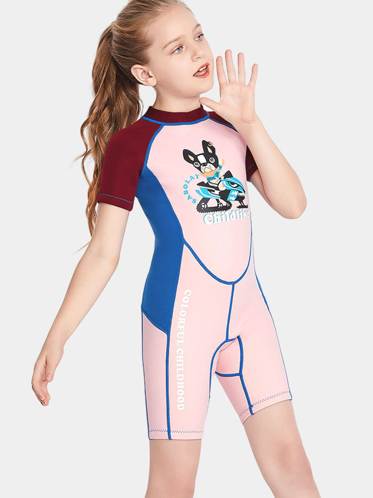 Girls 2MM One Piece Short Sleeve Wetsuit