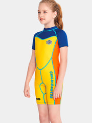 Girls Shorty Colorful Wetsuit Full Body